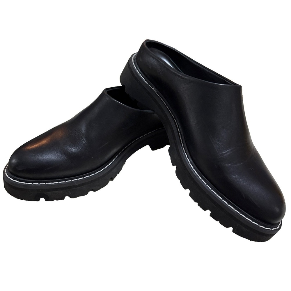 Jenni Kayne Leather Lug Mule Size 36/US 6 Color Black Slip On EUC